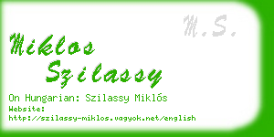 miklos szilassy business card