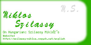miklos szilassy business card